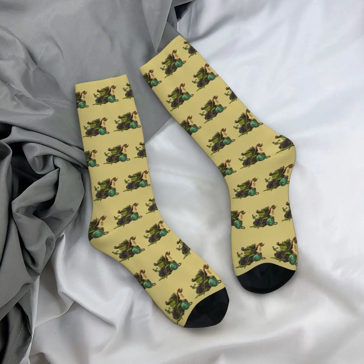 Wise Wizard Frog And His Son Artwork Asian Style Men Women Socks Windproof Novelty Spring Summer Autumn Winter Stockings Gift