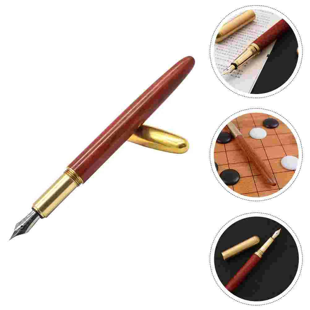 

Pen Calligraphy Practicing Writing Black Ink Brass Fountain Wooden Office Sign Stationery Students