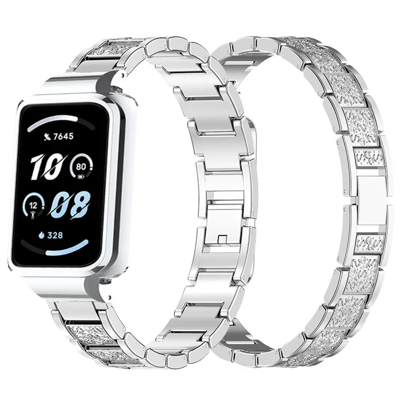 

Защитный чехол для Honor Band 9 с бриллиантами, ремешок для часов HONOR BAND 9, металлический браслет для Honor Band 9, защитный чехол