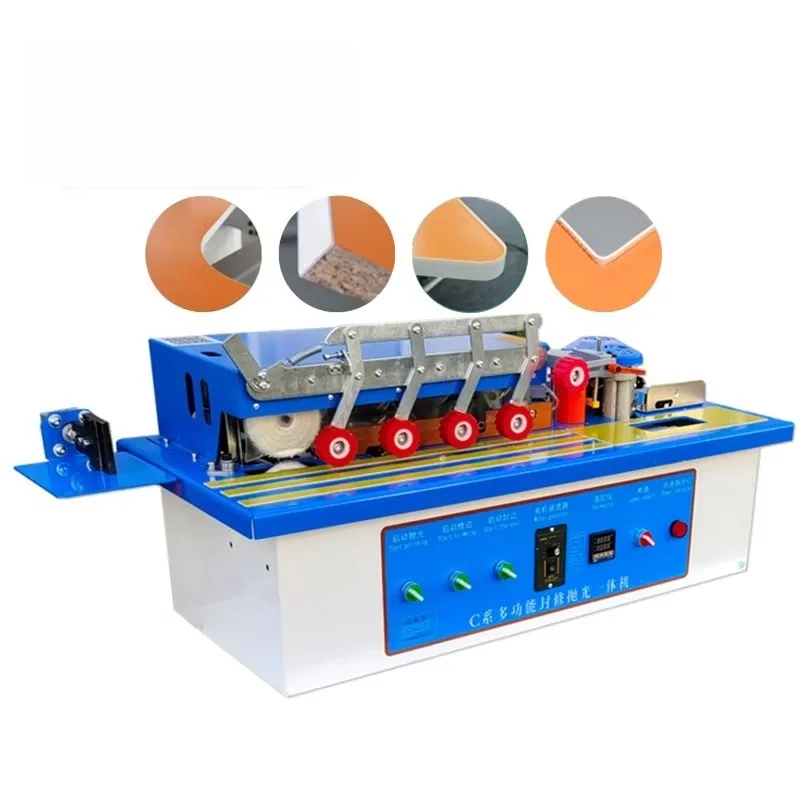 Mini Portable Selling Woodworking Straight Banding Machine  Multifunctional Edge Banding Trimming Polishing Machine All  in One