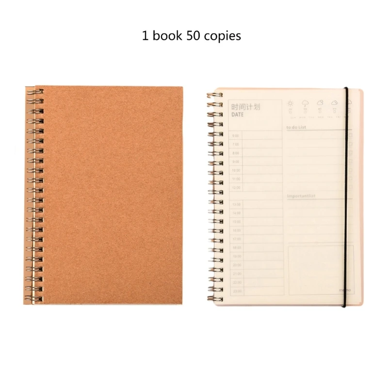 

50 Sheets Spirals Notepad Do List Daily Planner Time Management Manual Dropship