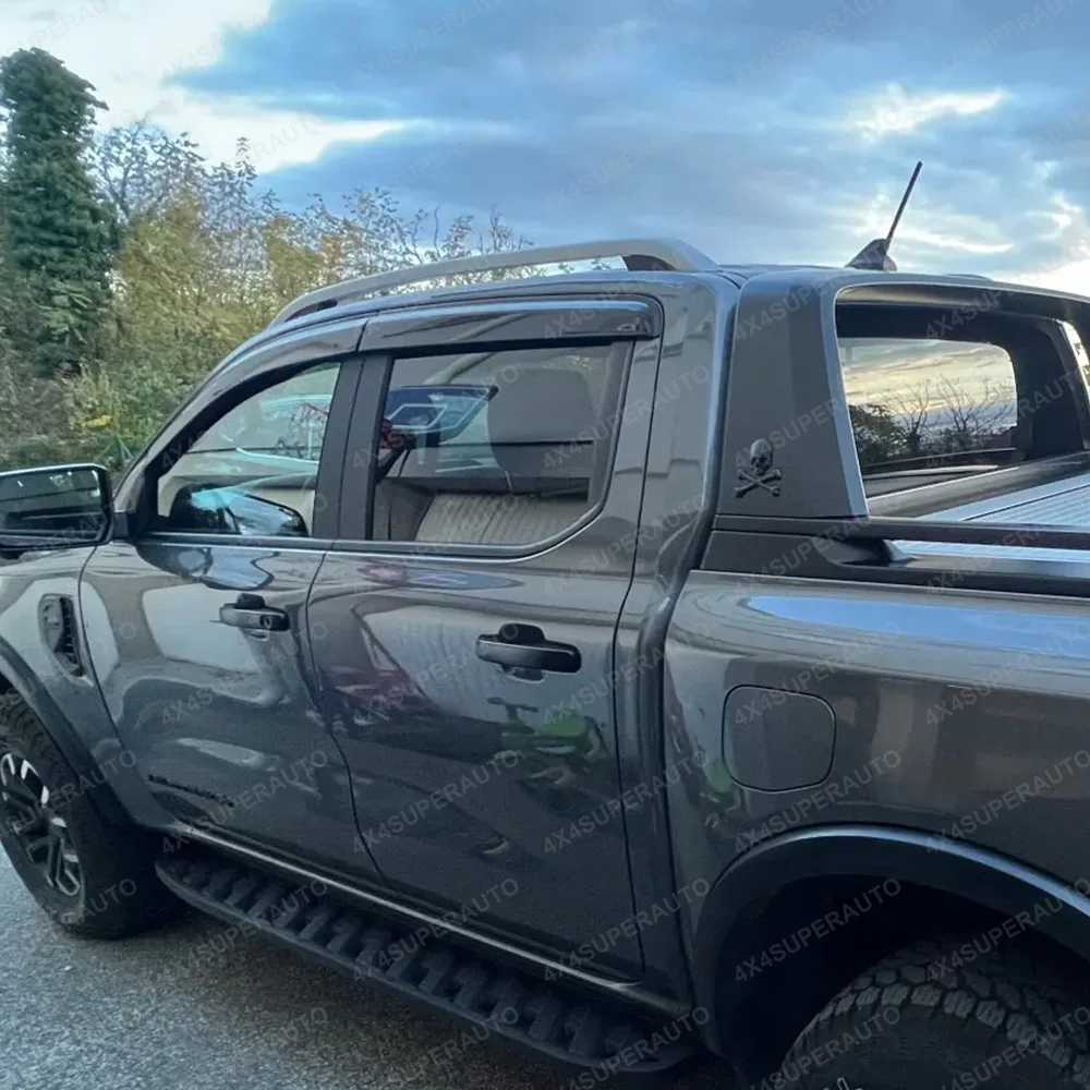 Window Deflectors for Ford Ranger Next Gen T9 2023-2026 Sun Rain Guard Window Visor Double Cab Weather Shield Car Accessories