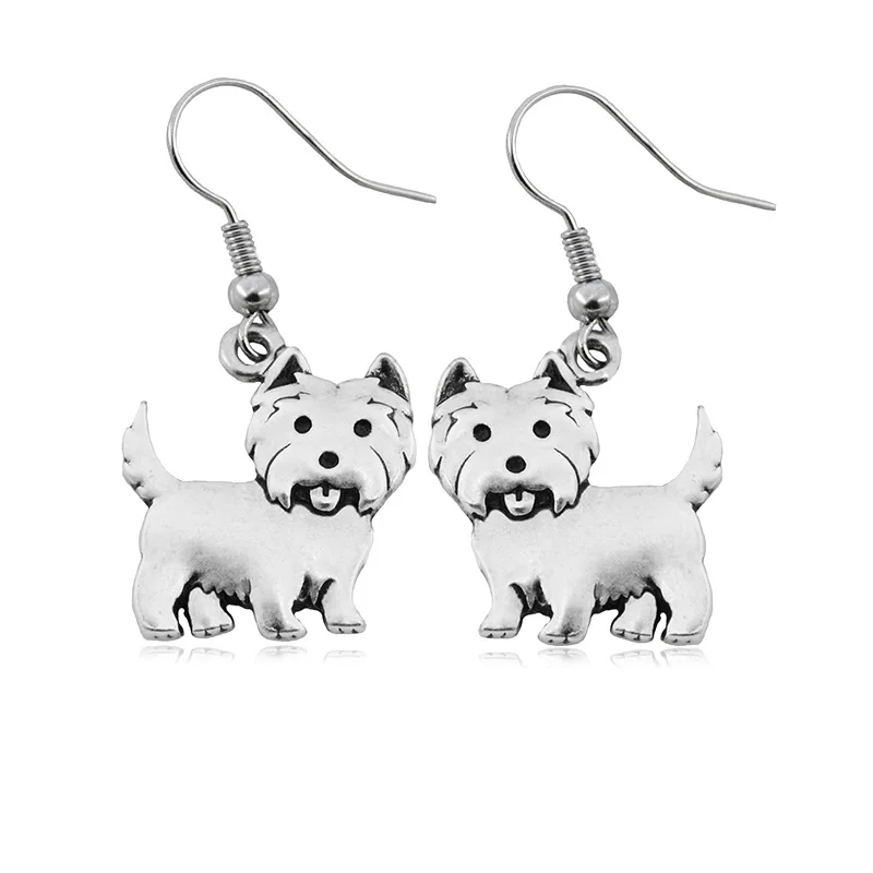 Cute Cartoon Westie Dog Drop Earrings Big Long Statement Dangle Earrings For Women Earings Jewelry Girls Gift For Pet Lover 2021