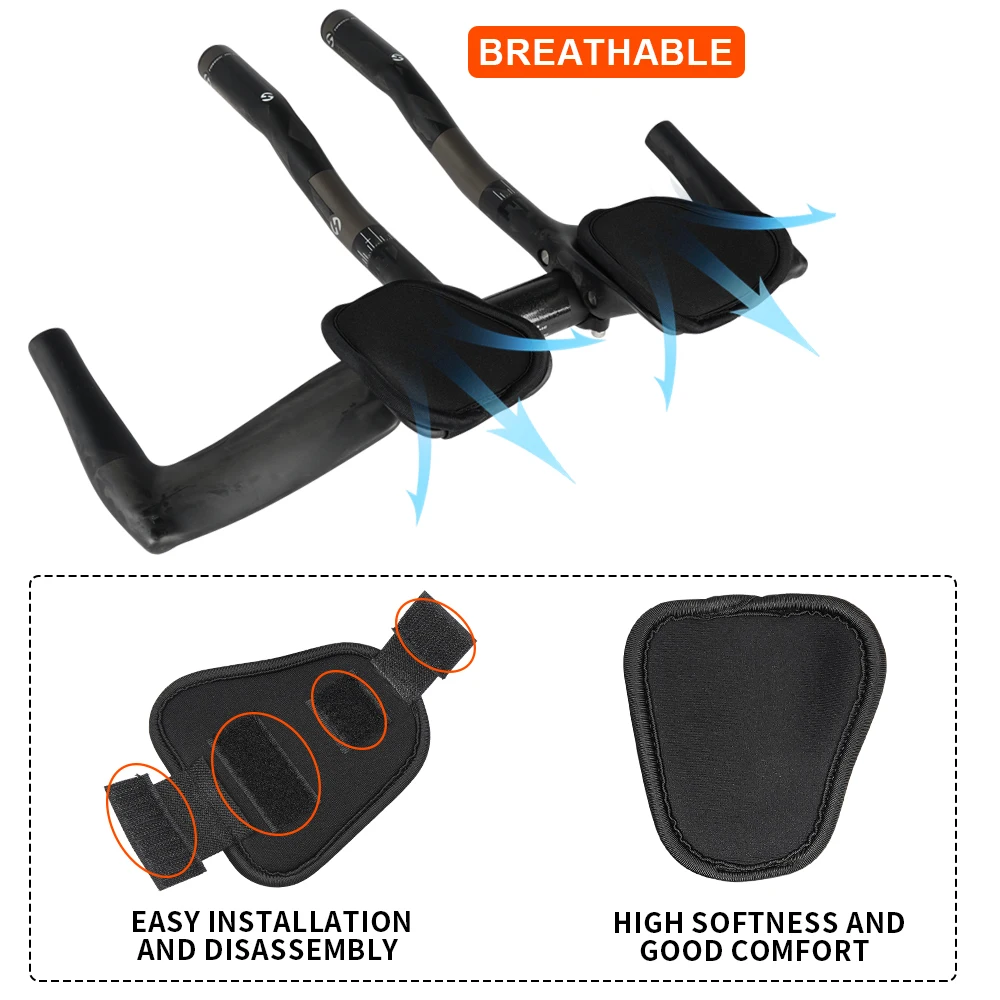 TOSEEK Carbon Fiber Road Bike Rest Relax TT Handlebar MTB Road Bicycle Race with Sponge Elbow Pad Bike Accessories