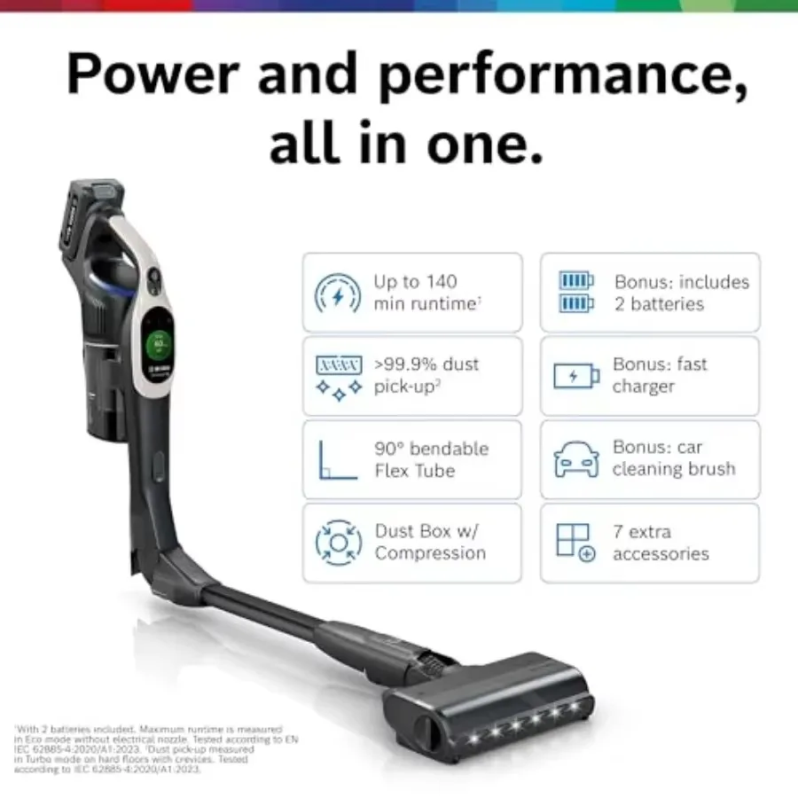FirmHome StoreUnlimited 10 Cordless Stick Vacuum Cleaner - Dark Cream 2 Batteries Included Up To 140 Min Total Runtime Bendable