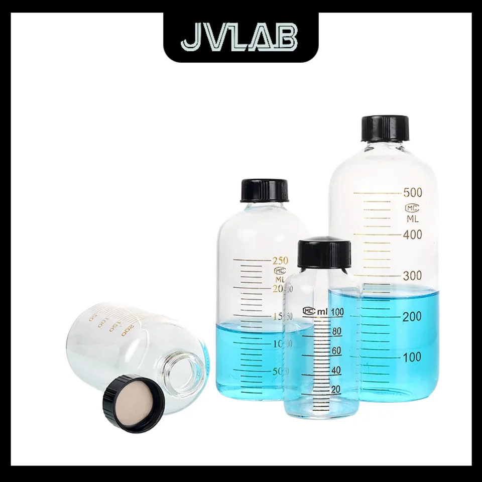 

Glass Serum Bottle Screw Mouth Scale Reagent Bottle BORO3.3 Sample Bottle Can Hold Organic Solution Corrosion-Resistant JVLAB​