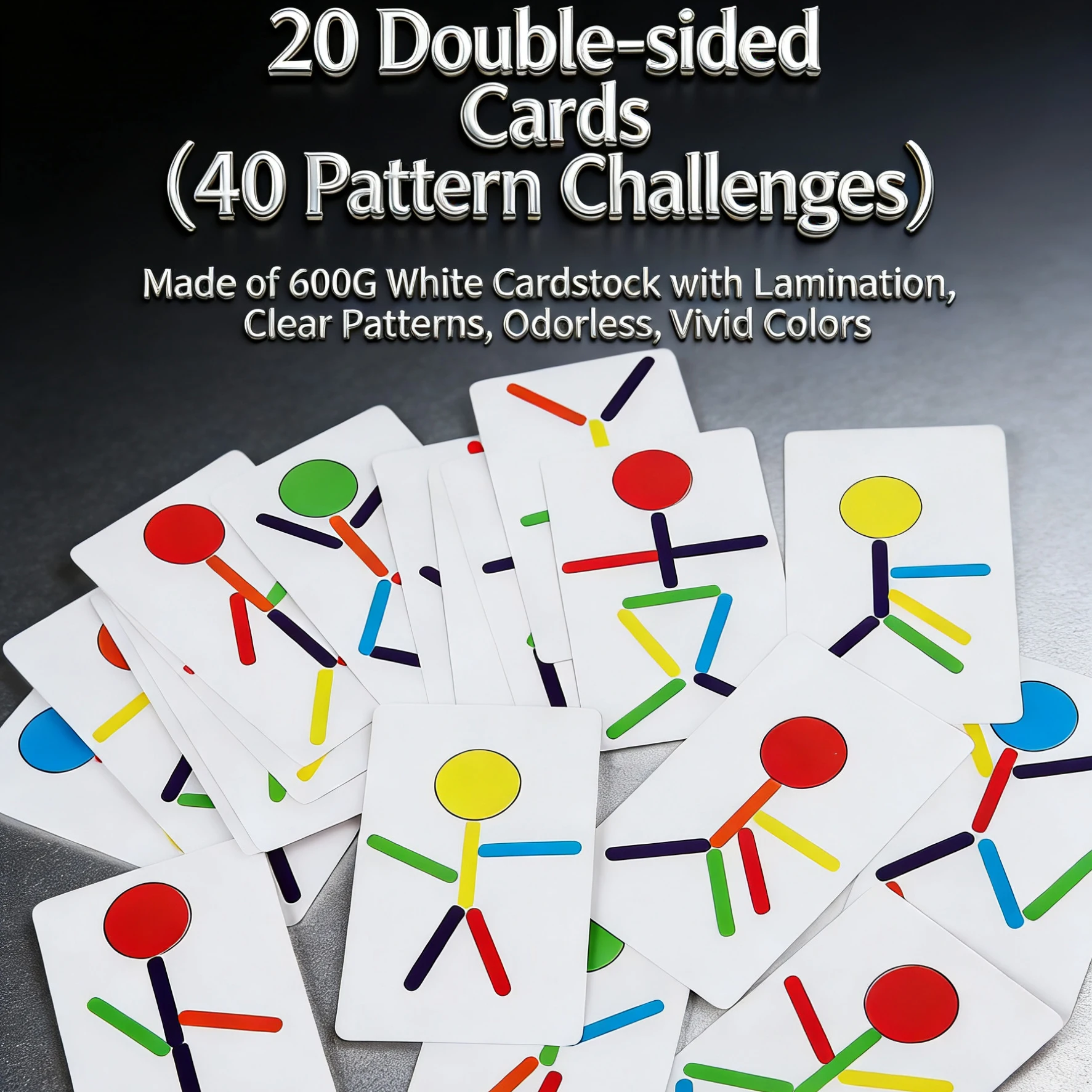 Brain Development for Kids Linden Wood Colorful Sticks Discs with 40 Patterns Enhance Spatial Sense Hands-On Coordination