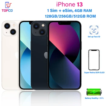 iPhone 13 128/256/512GB ROM 4GB RAM 6.1" Genuine Super Retina OLED Face ID NFC A15 IOS Apple iPhone13 5G 98% New Cell Phone