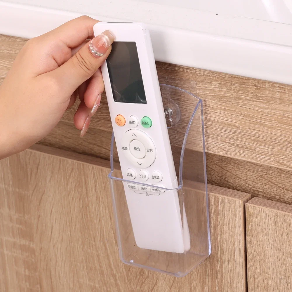 2/1Pc Acrylic TV Air Conditioner Remote Control Holder Wall Mounted Storage Box Multi-function Transparent Storage Box with Hook