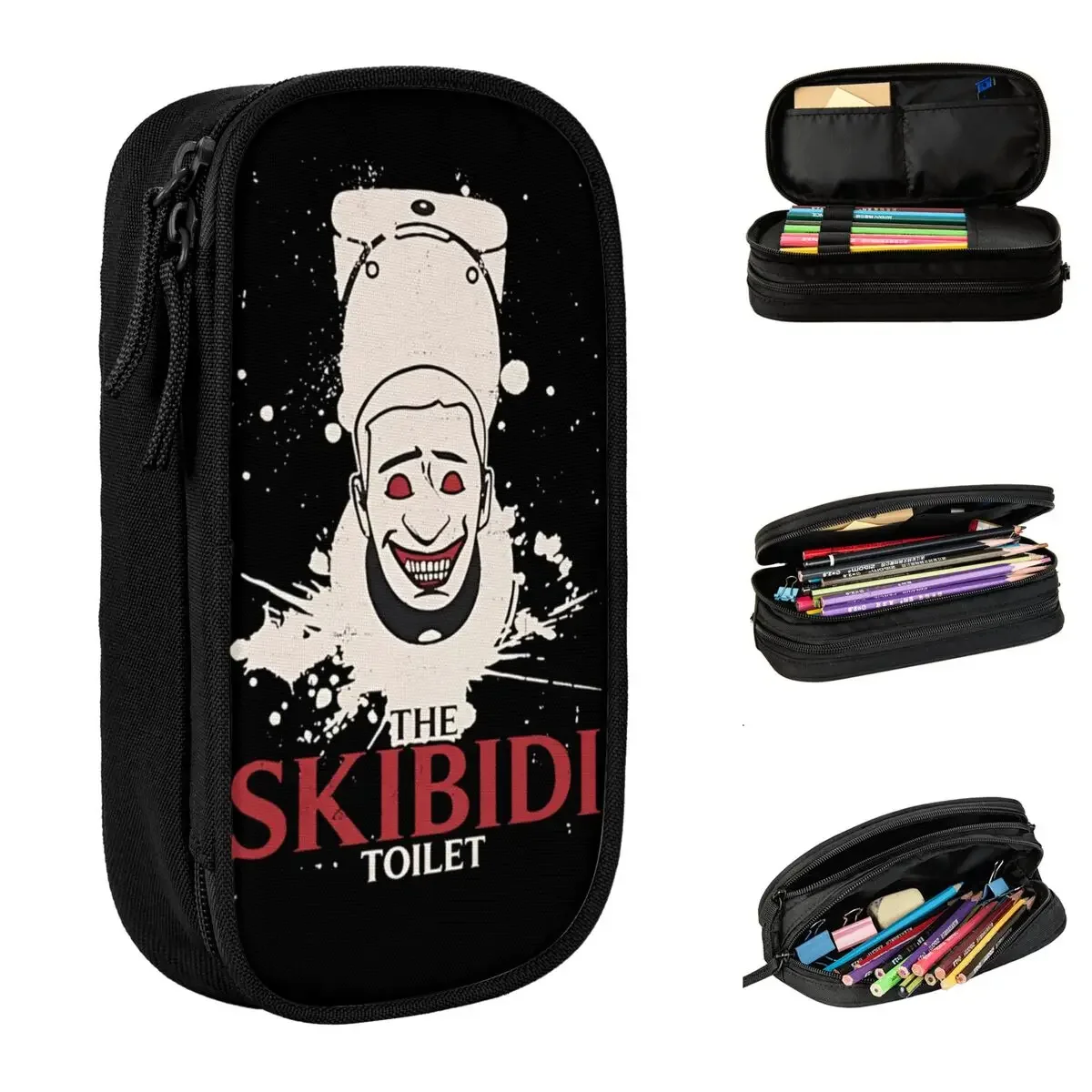 

Funny Skibidi Toilet Game Pencil Case Pen Bag Student Large Storage School Supplies Zipper Pencilcases