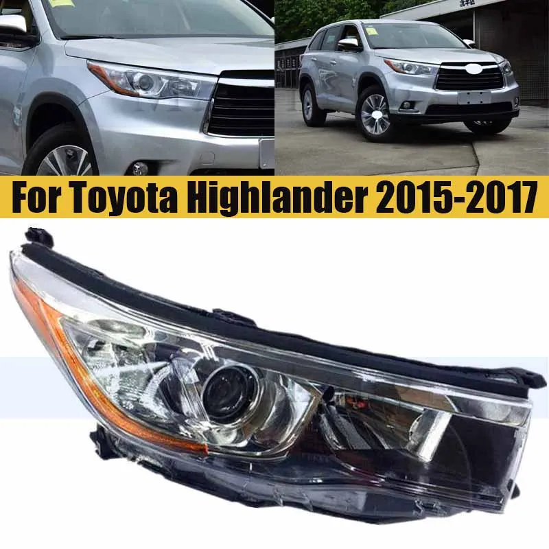

Front Bumper Headlight Headlamp For Toyota Highlander 2015-2017 Head Light Head Lamp