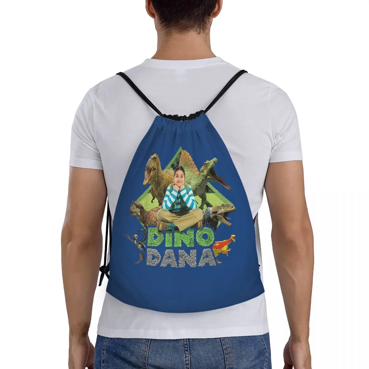 

Dino Dana Real Backpacks Multi-function Portable Drawstring Bags Storage Bag Book Bags For Man Woman Students