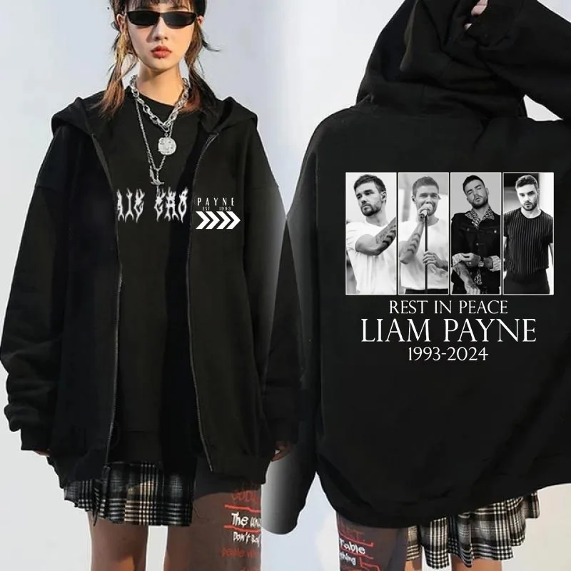 

Liam Payne Tribute Graphic Zipper Hoodies Men Women Hip Hop Harajuku Sportwear Oversized Fleece Winter Zip-up Sweatshirt Jacket