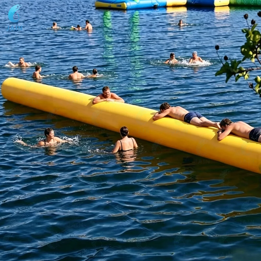 0.9mm PVC Inflatable Water Roller & Swim Buoy with Anchor Ring Custom Heavy Duty Floating Cylinder Tube for Beach, Lake, Water