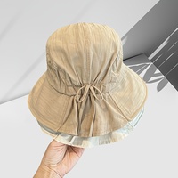 Korean Bow Women Fisherman Caps Solid Color Foldable Summer Bucket Hats Adjustable Outdoor Girl Sunscreen Basin Caps