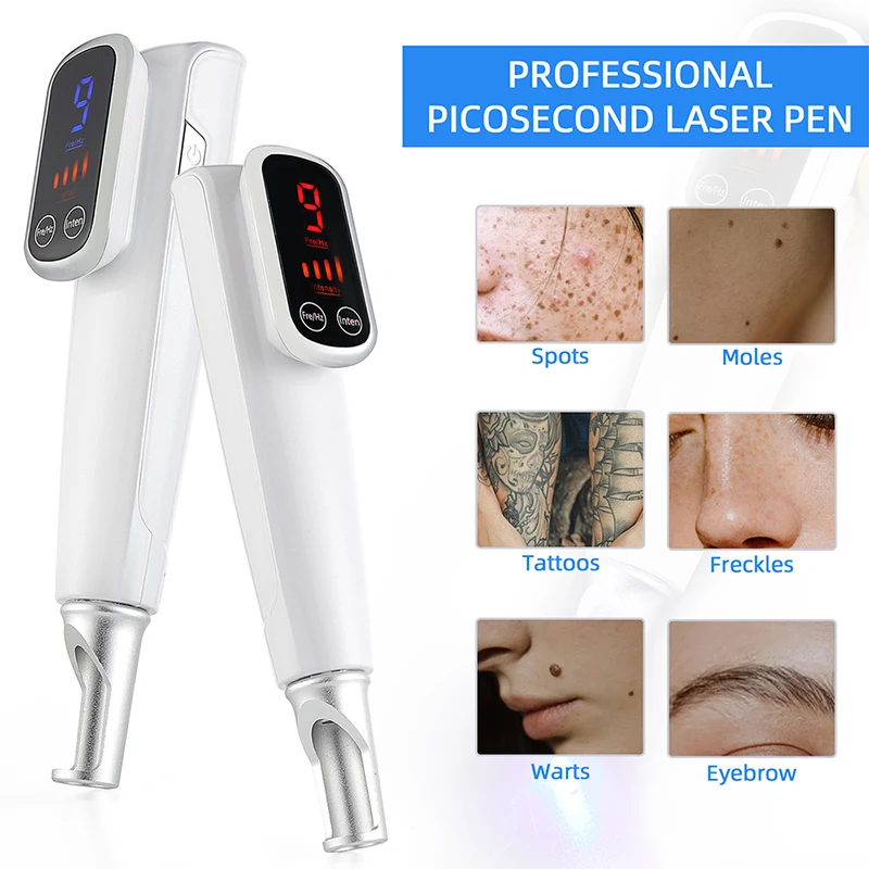 Máquina portátil do laser do picosegundo, terapia clara vermelha e azul, remoção da cicatriz e da toupeira do tatuagem, removedor de sardas e manchas escuras