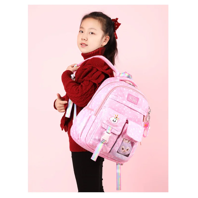 Mochila impermeável Rimary para crianças, Cute Girl School Bag, Bolsas infantis, Mochila Kawaii, 2021