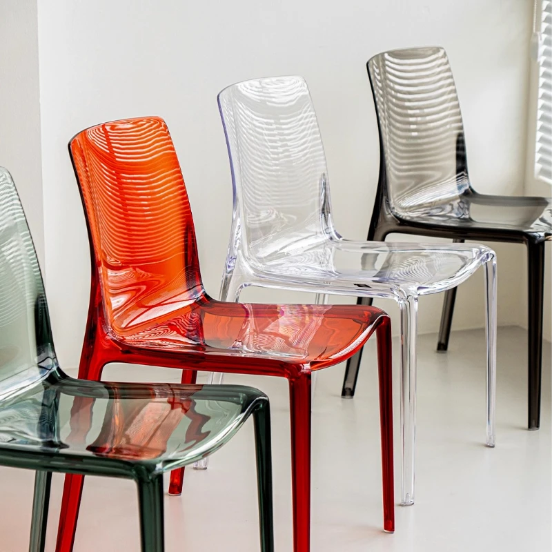 Nordic Light Luxury Dining Chair Household Transparent Backrest Chair Modern Simple Leisure Makeup Stool Acrylic Furniture
