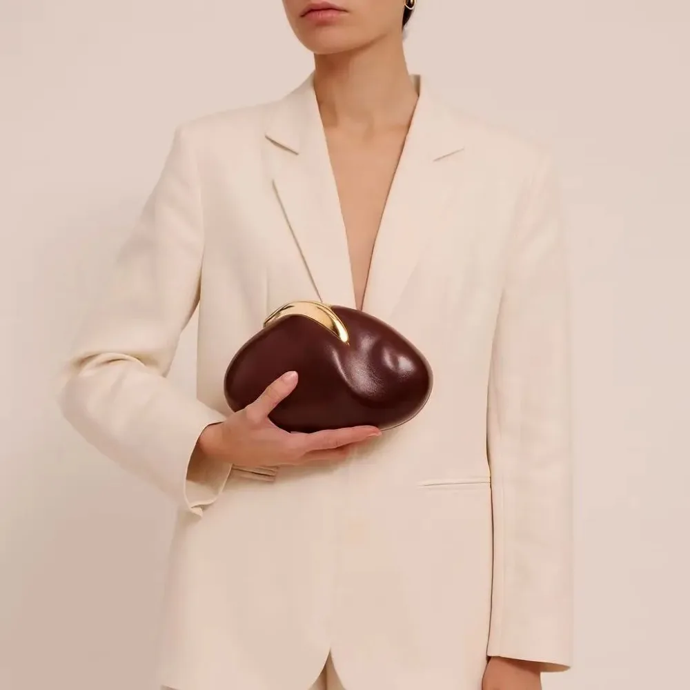 

Fashionable PU Evening Clutch Bag for Women Stylish Crossbody Shoulder Box Oval Design Summer Party Purse