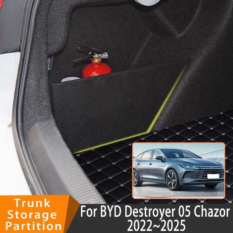 Auto Accessories For BYD Destroyer 05 Chazor 2022~2025 2023 Car Organizer Trunk Side Partition Trunk Interior Storage Box Parts