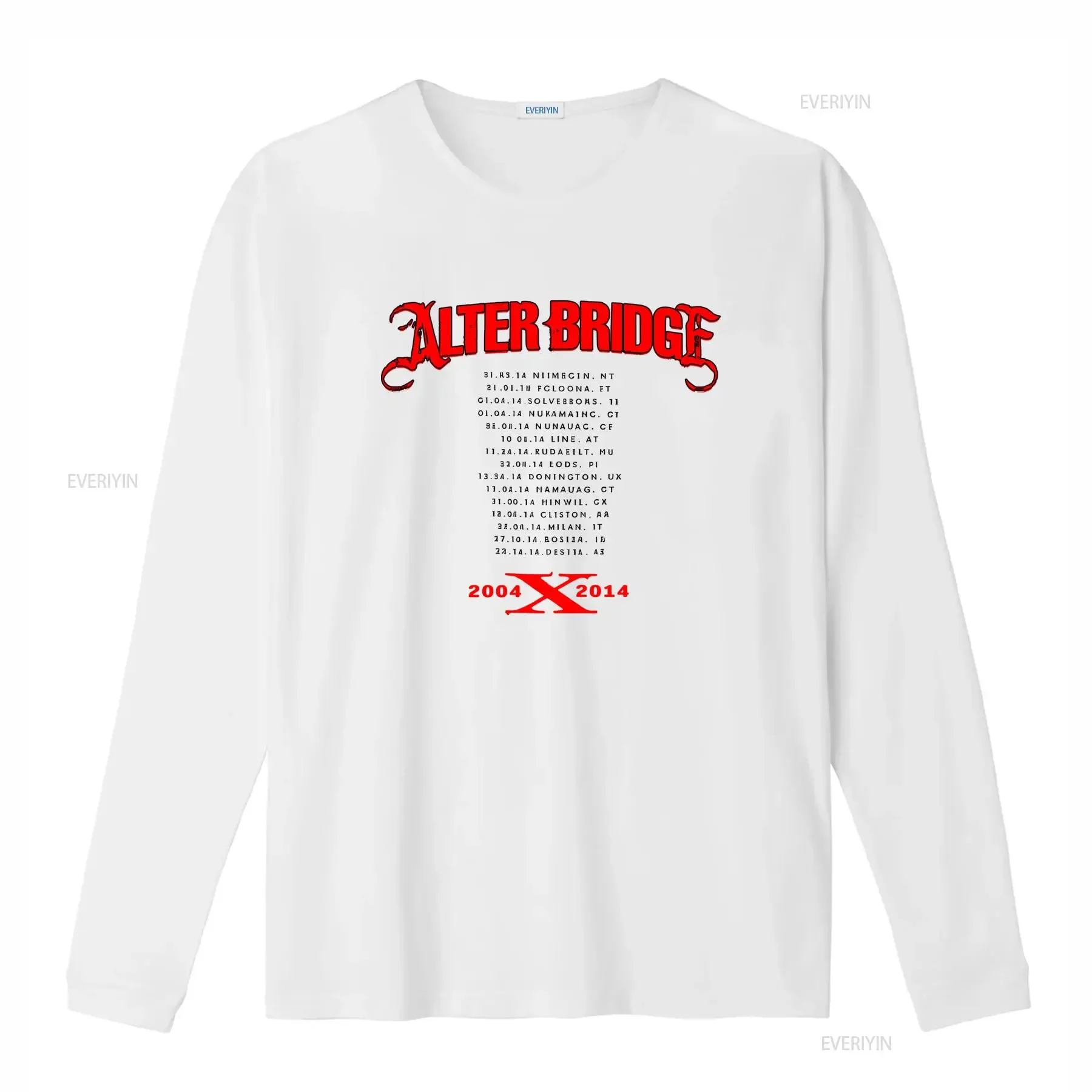 Alter Bridge Fortress 2014 Tour Dates Band Concert T Shirt vintage Washed designer clothes homme Comfortable Unisex streetwear