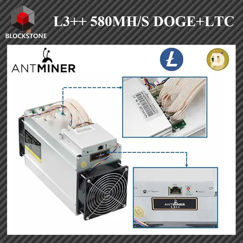 ANTMINER L3 ++ (avec PSU )Scrypt Litecoin Miner, 580laissée/s 942W LTC Doge Coin Mining Rig ASIC Doge Miner L3 Bitmain L3 Plus Dogecoin