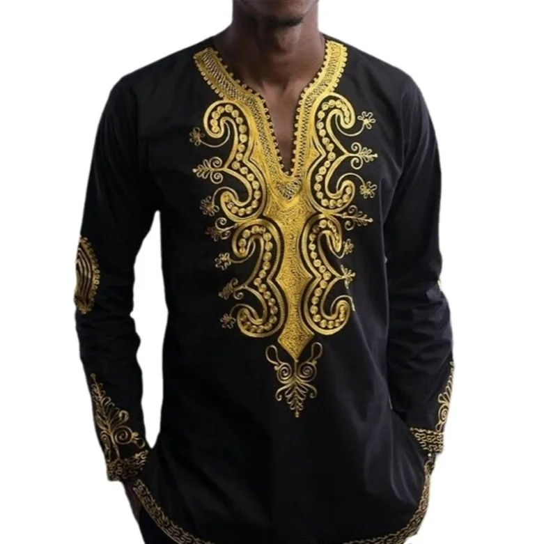 Zuo Tan Clothing Fashion Men's Famous Ethnic Style Printed Long Sleeve T-shirt Zt-3286