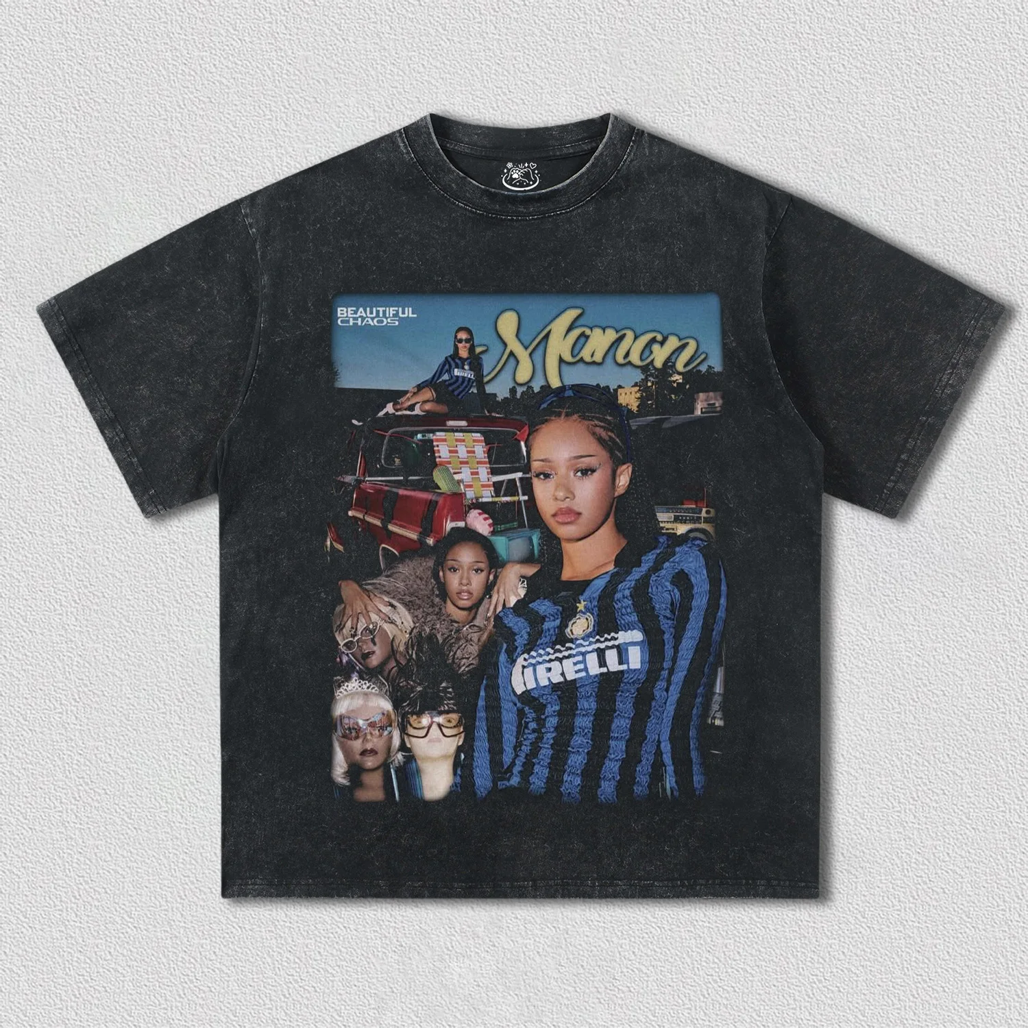 دانييلا لارا مانون ميغان صوفيا صوفيا طباعة تي شيرت تيز Katseye الجرافيك حمض غسلها المتضخم تي شيرت طباعة تي شيرتات قطن #3