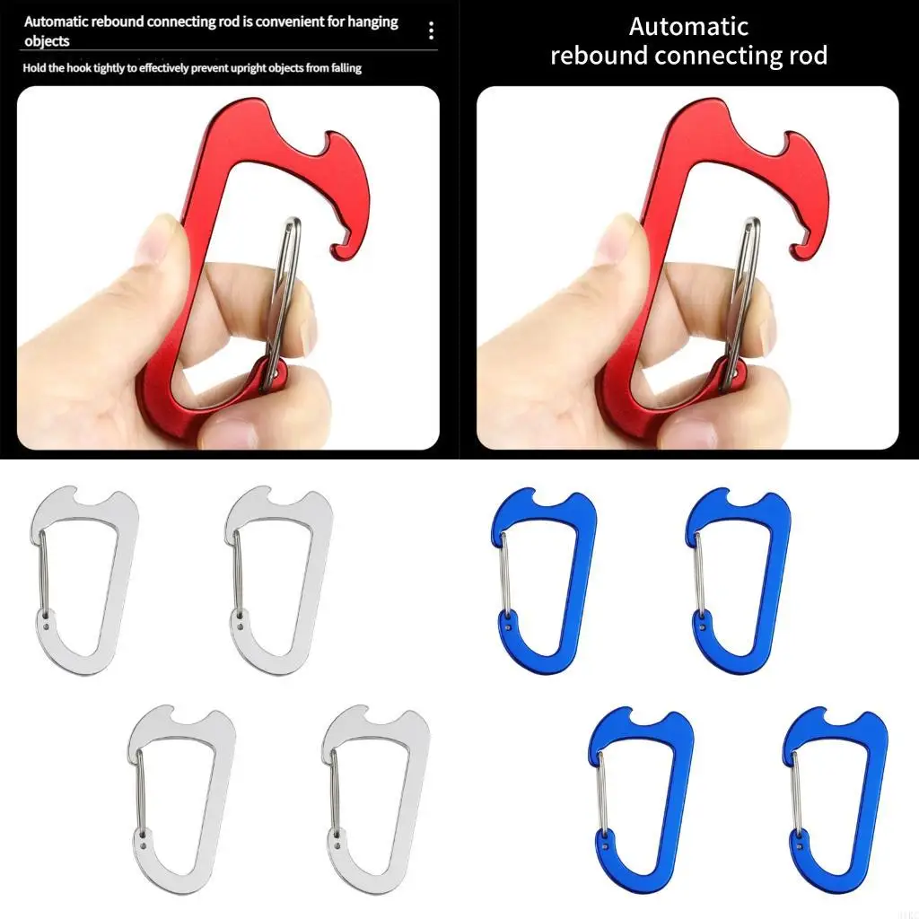  Reliability Aluminum Carabiner Clip Alloys Tactically Caribiner Hook Karabiners for Hiking Backpacks Equipment