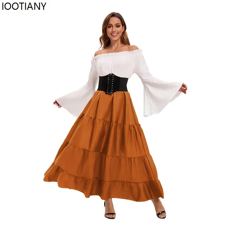 

CosplayAdult Women Medieval Renaissance Pirate Costume Halloween Gothic Retro Court Queen Long Dress Carnival Party Stage Showin