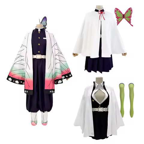 HOLOUN Anime Cosplay Costume Kochou Shinobu Tsuyuri Kanawo Kanroji Mitsuri Haori Embroidery Top Pants Skirt Halloween Christmas