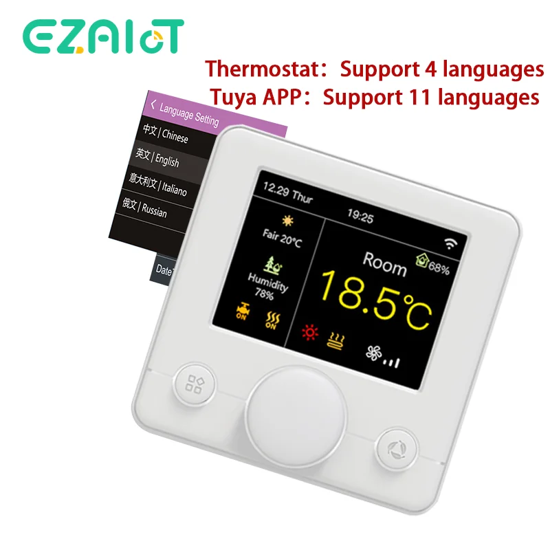 Smart WiFi Thermostat for Water/Electric Floor Heating Gas Boiler Room Temperature Controller Humidity Tuya Google Home Alexa