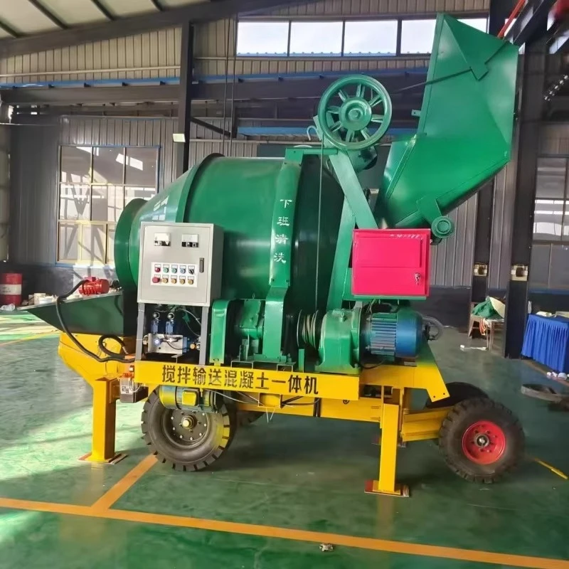 Mobile Concrete Mixer Pump For Residential Construction Pumping High Pressure Portable Cement Mixing Pumping Equipment Tool