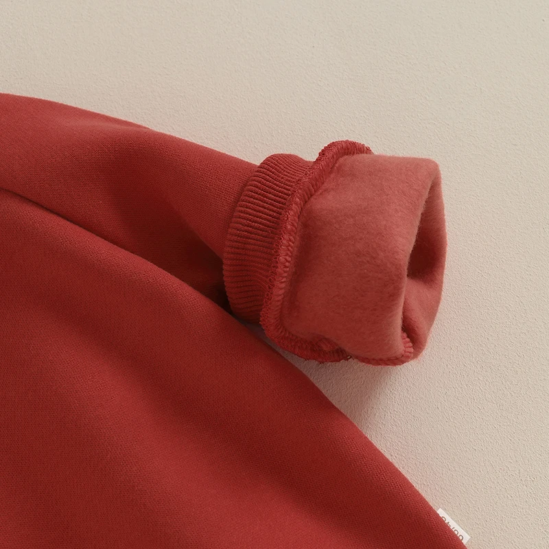 

Милый детский зимний флисовый комбинезон с капюшоном, мультяшной вышивкой и длинными рукавами для рождественского наряда для малышей