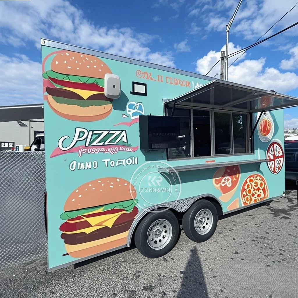 

2026 Hot Selling Custom Size Grill Equipment Bbq Food Truck Kitchen Van Concession Trailer Mobile Tacos Coffee Cart Restaurant