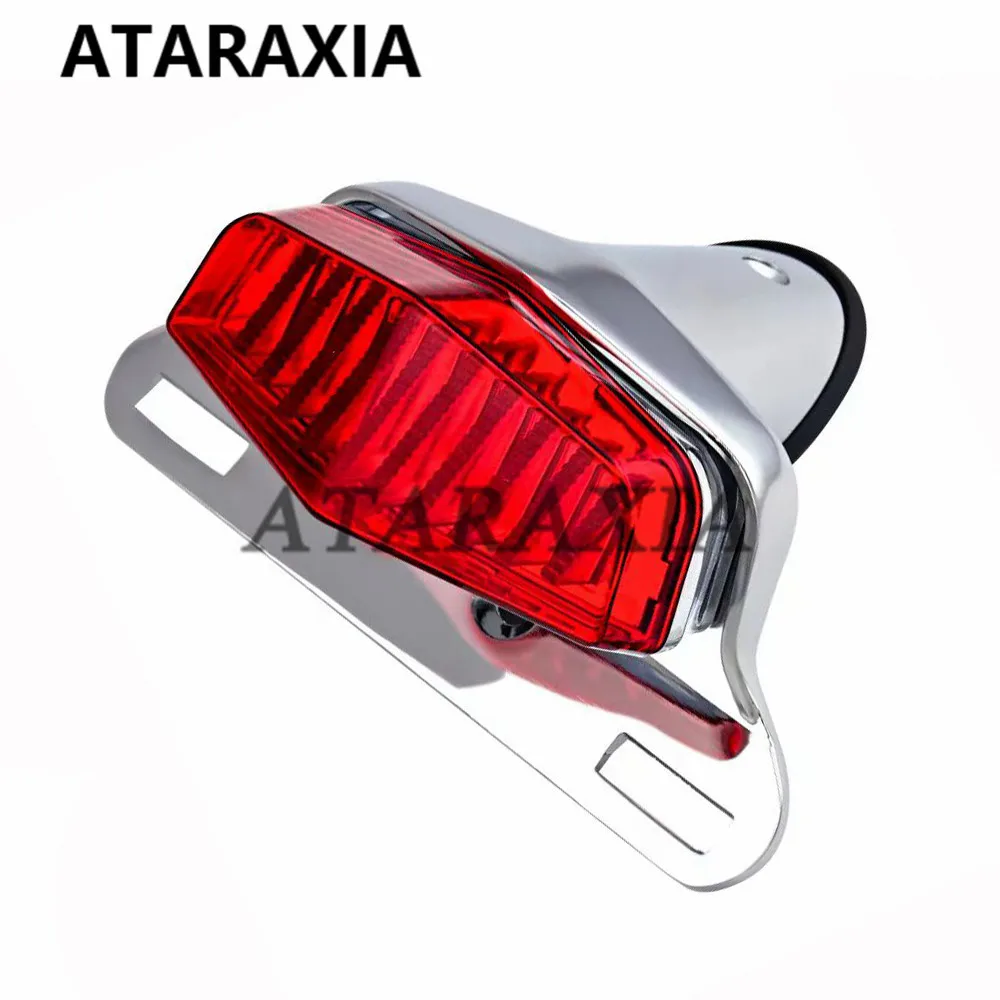 LED الضوء الخلفي دراجة نارية الذيل ضوء لمبة خلفية الفرامل وقف الضوء ل هارلي الدراجات مقهى المتسابق بوبر المروحية ث/لوحة ترخيص مصباح #4