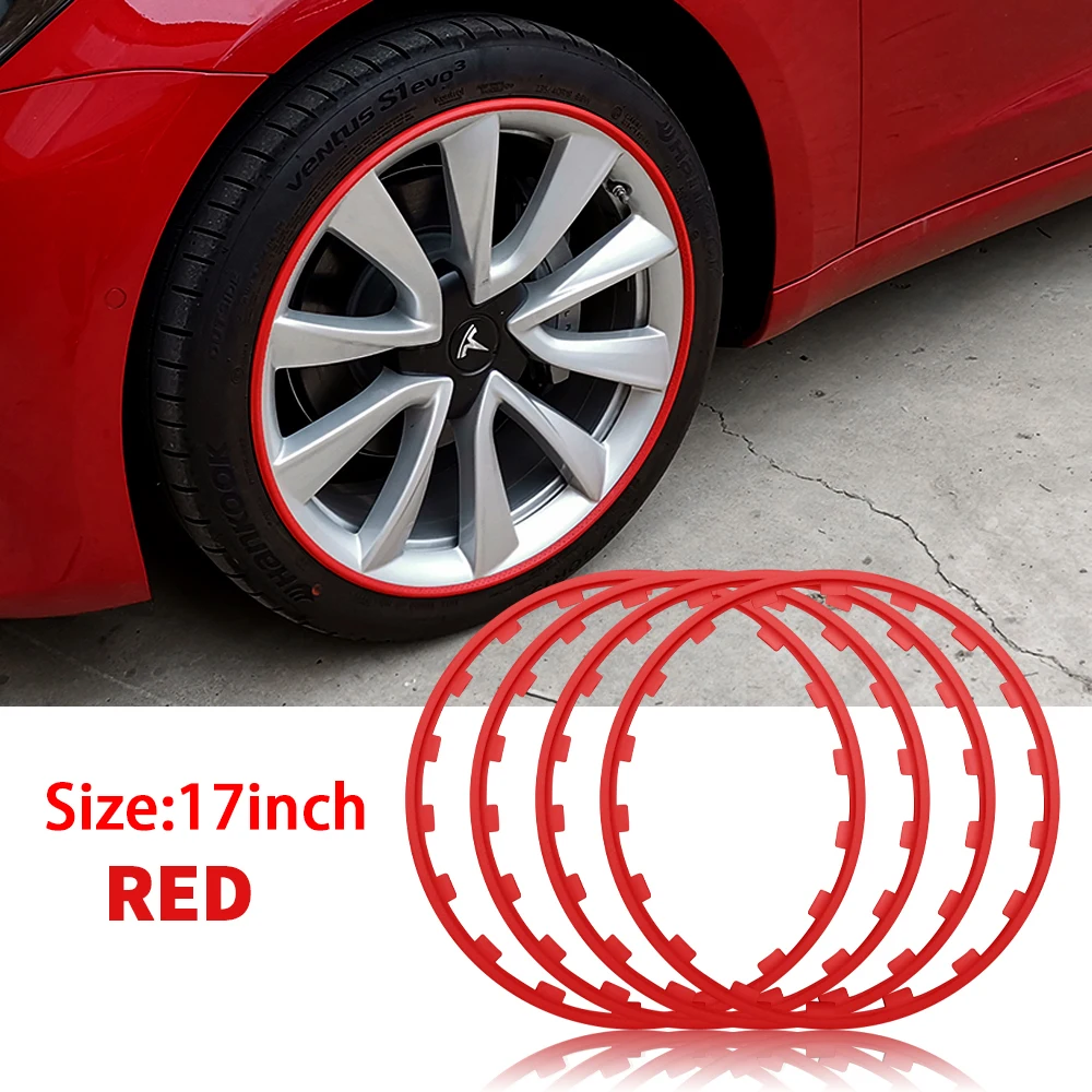 16/17/18/19/20 Inch 4 Stuks Auto Voertuig Velg Protector band Guard Ring Strip Auto Decoratie Voor Tesla Model 3 Y X S 2017-2023