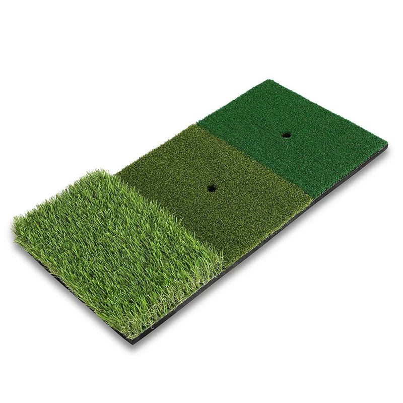 Custom 3-In-1 Long and Short Grass Combination Golf Swing Cut Club Practice Strike Pad 30 * 60cmEVA Bottom