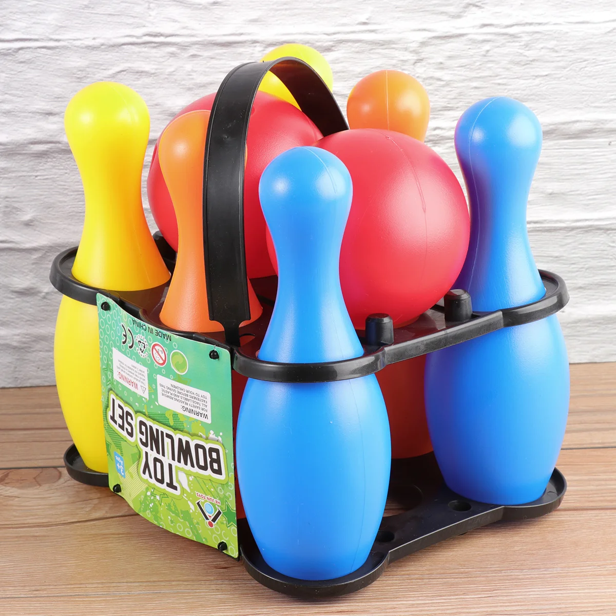 Children Plastic Bowling Toy Entertainment Bowling Funny Bowling Toy Set (Height 22cm, 2pcs Balls, 6pcs Bottles,