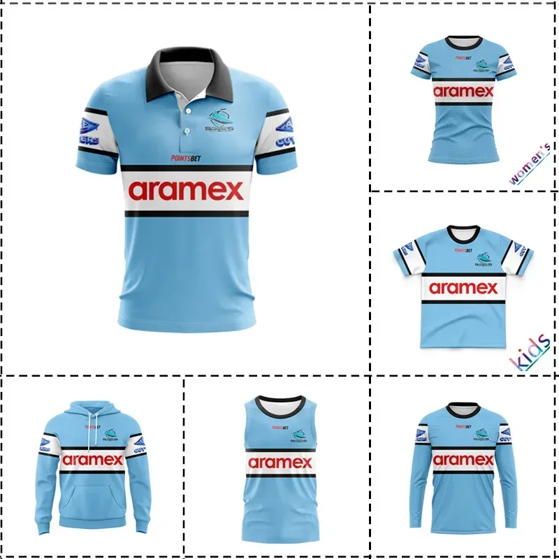 

Customization 2023 Cronulla Sharks Home Hoodie Rugby Jersey Kids - Women's - Men's Size: S-5XL（Print Custom Name Number）