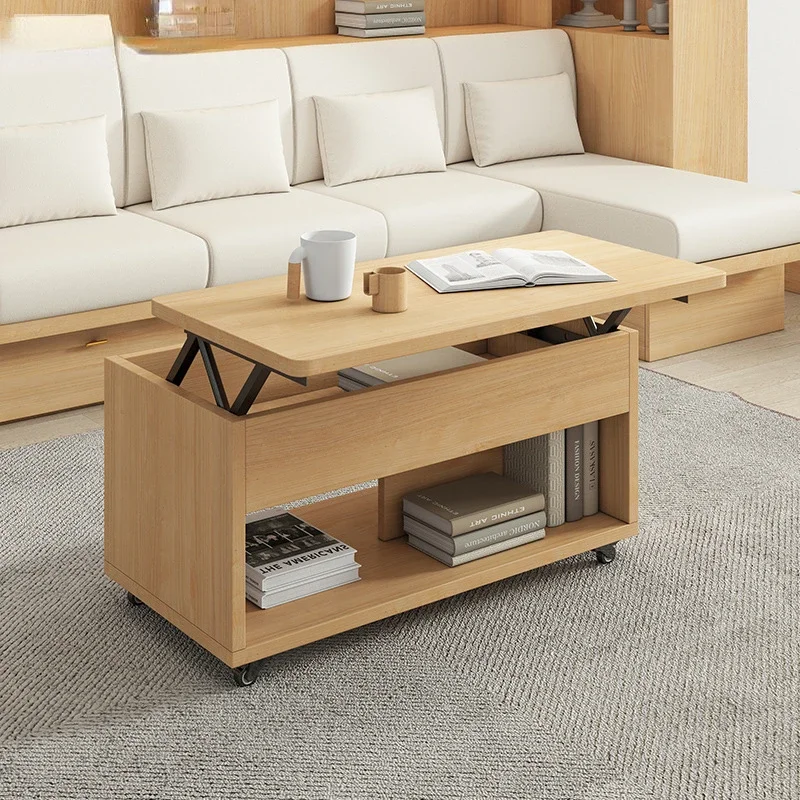 Small Unit Living Room Tea Table Multifunctional Elevating  Storage Computer