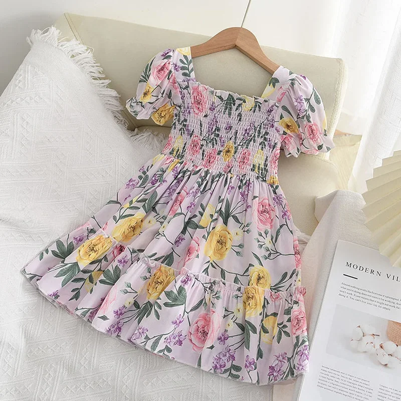 Baby Girls Dress New Summer Kids Girl Princess Floral Children Dresses Party Casual Costume Children Clothing Elegant Cute