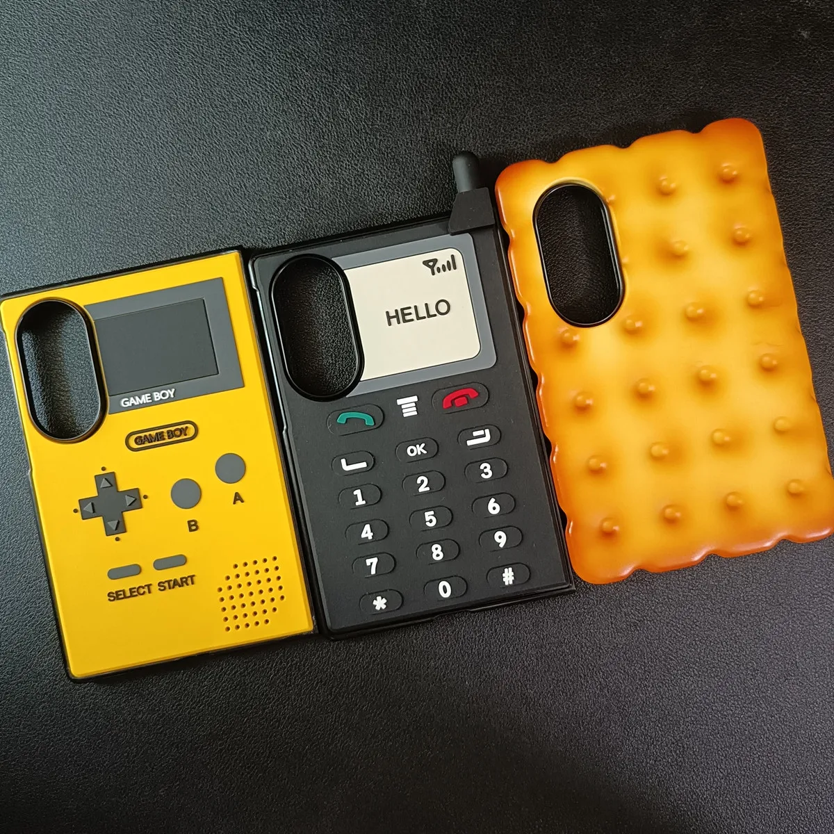 3D Cute Antenna Game Boy Gamepad Retro Classic Phone Case For Samsung Galaxy Z Fold 8 Ultra Hard Plastic Silicone Armor Cover