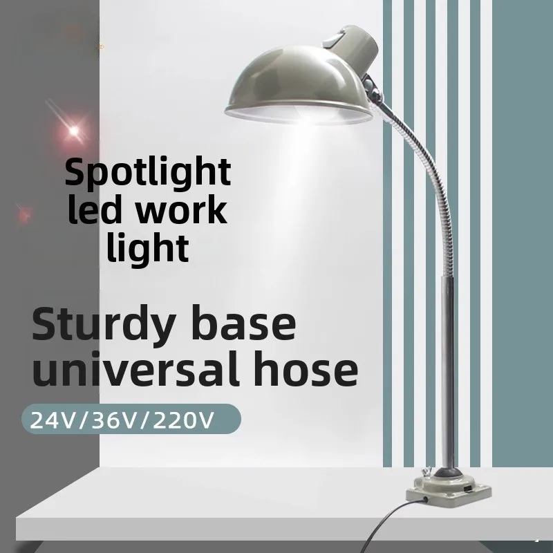 Lâmpada led e27 para máquina-ferramenta, luz de trabalho flexível, pescoço de ganso, haste dura macia, equipamento de torno, suporte de luz, lâmpada de mesa industrial