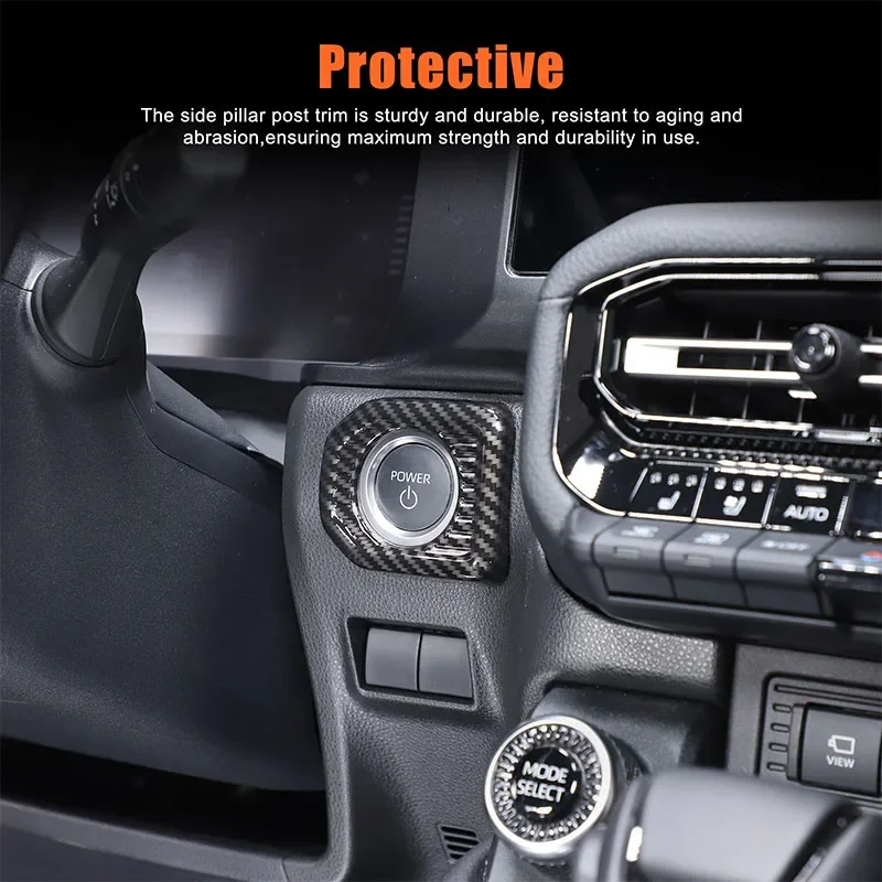 

For Toyota Land Cruiser Prado 250 LC250 2024+ ABS black car styling car one-button start button sticker car interior accessories