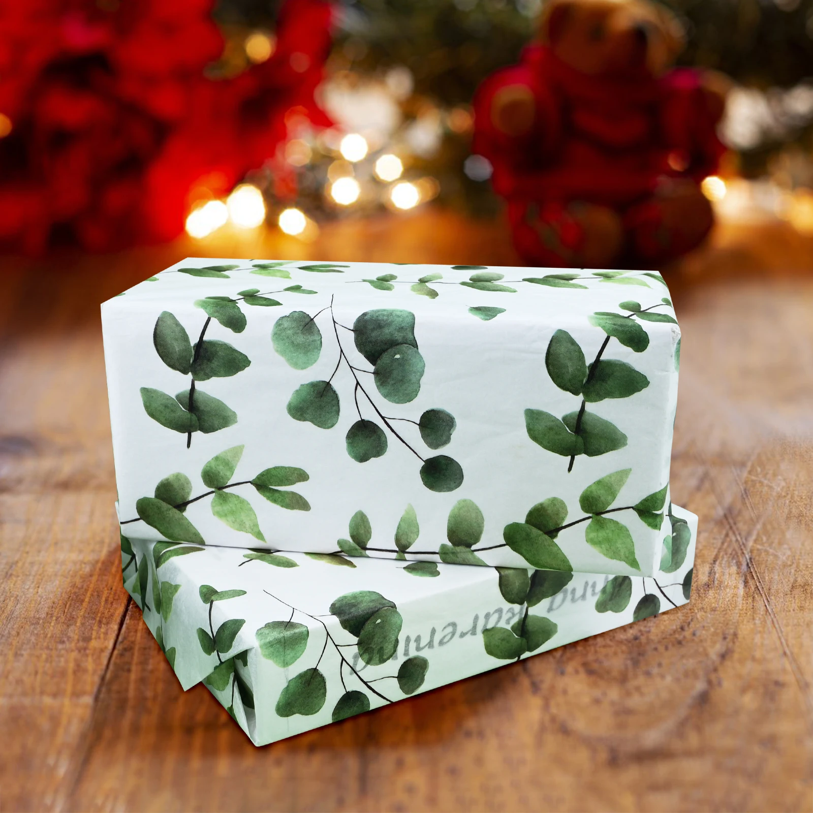 100 Pcs Green Leaves Tissue Paper Sheets,14x20in Botanical Printed Leaf Wrapping Paper for Wrapping Gifts Birthday Festival