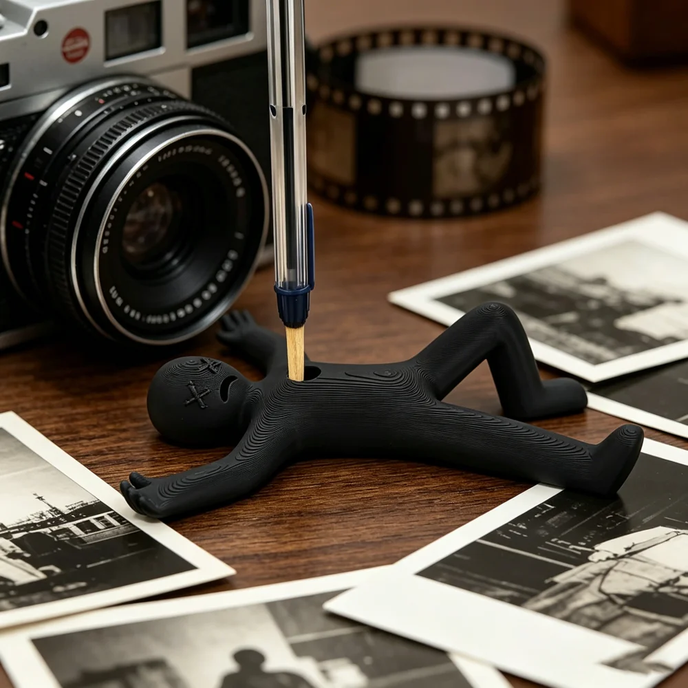 Novelty Lying Man Pen Holder,Funny Human Shape Desk Organizer For Office Worker Desktop Table Decor,3D Printed Craft