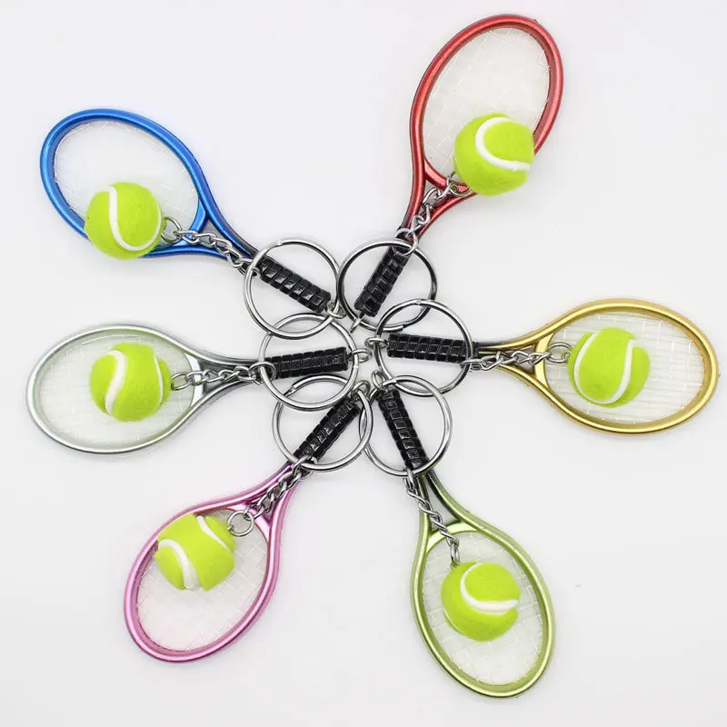 30 Stuks Mini Tennis Racket Hanger Sleutelhanger Sleutelhanger Sleutelhanger Ketting Ring Vinder Holer Accessoires Voor Lover 'S Day Cadeaus