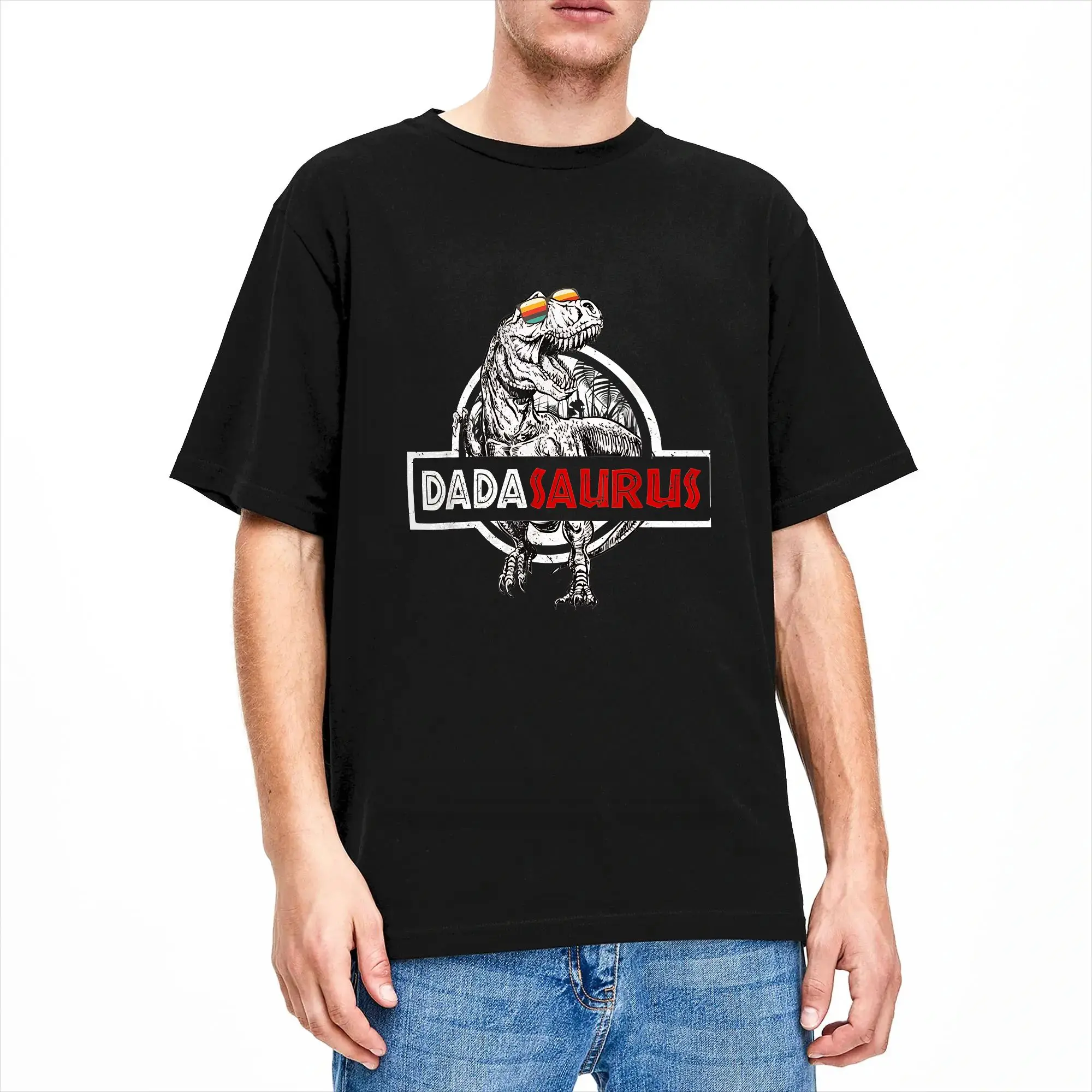 Man T Shirt Dadasaurus Fathers Day Gifts T Rex Daddy Saurus T Shirts Harajuku  Summer Tee Shirt Y2K Cotton Clothing Plus Size
