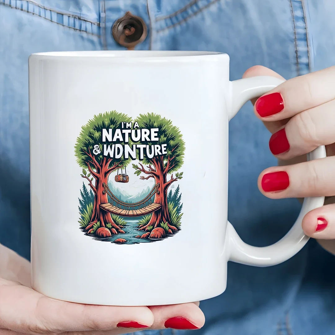 

11oz Mug + Cartoon Landscape Illustration + Kids Cold & Hot Beverage Cup - Christmas Gift for Family & Office
